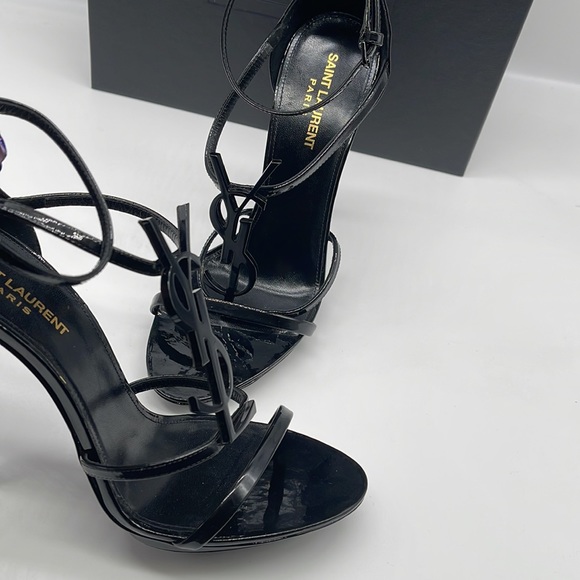 SAINT LAURENT 110MM PATENT LEATHER PLATFORM SANDALS, SIZE 40IT, COLOR NERO/BLACK - Picture 3 of 9